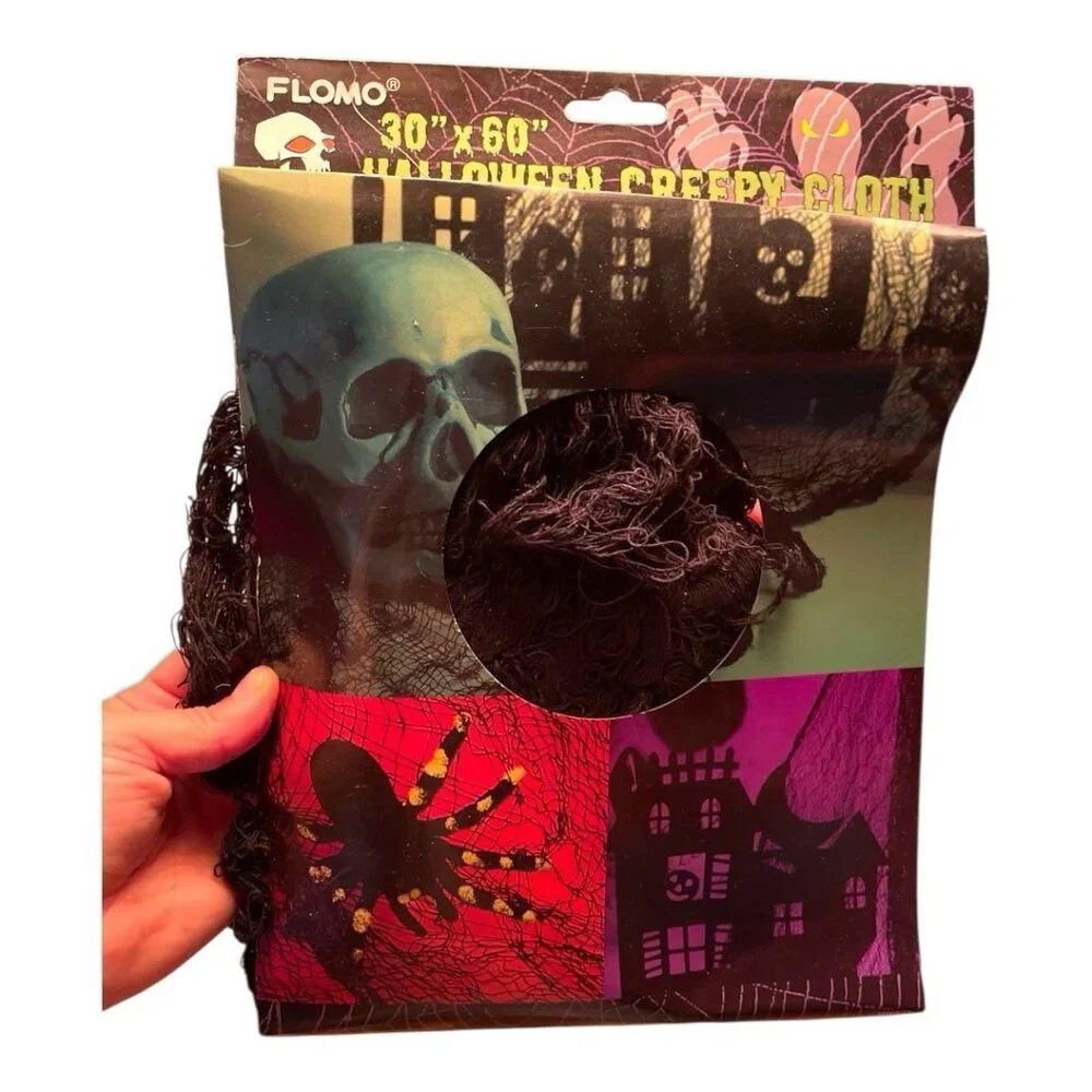 2 Packs~HALLOWEEN CREEPY DRAPE CLOTH BLACK 30